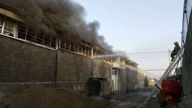 آتش سوزی گسترده در کارگاه نخ‌ریسی