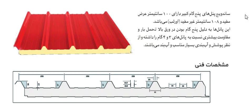 مشخصات ساندویچ پانل کبیر